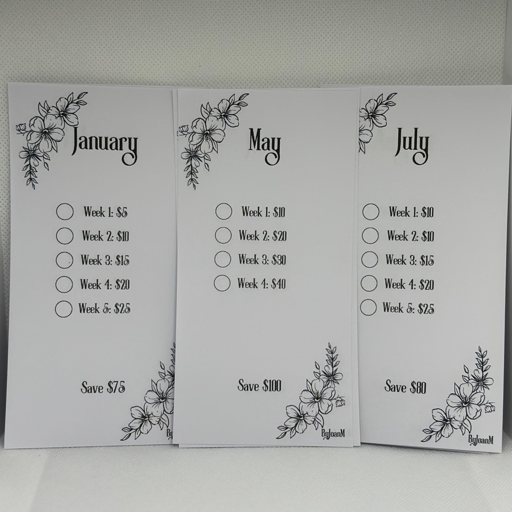 Low Income 12 Month Savings Challenge • A6 Size • Laminated